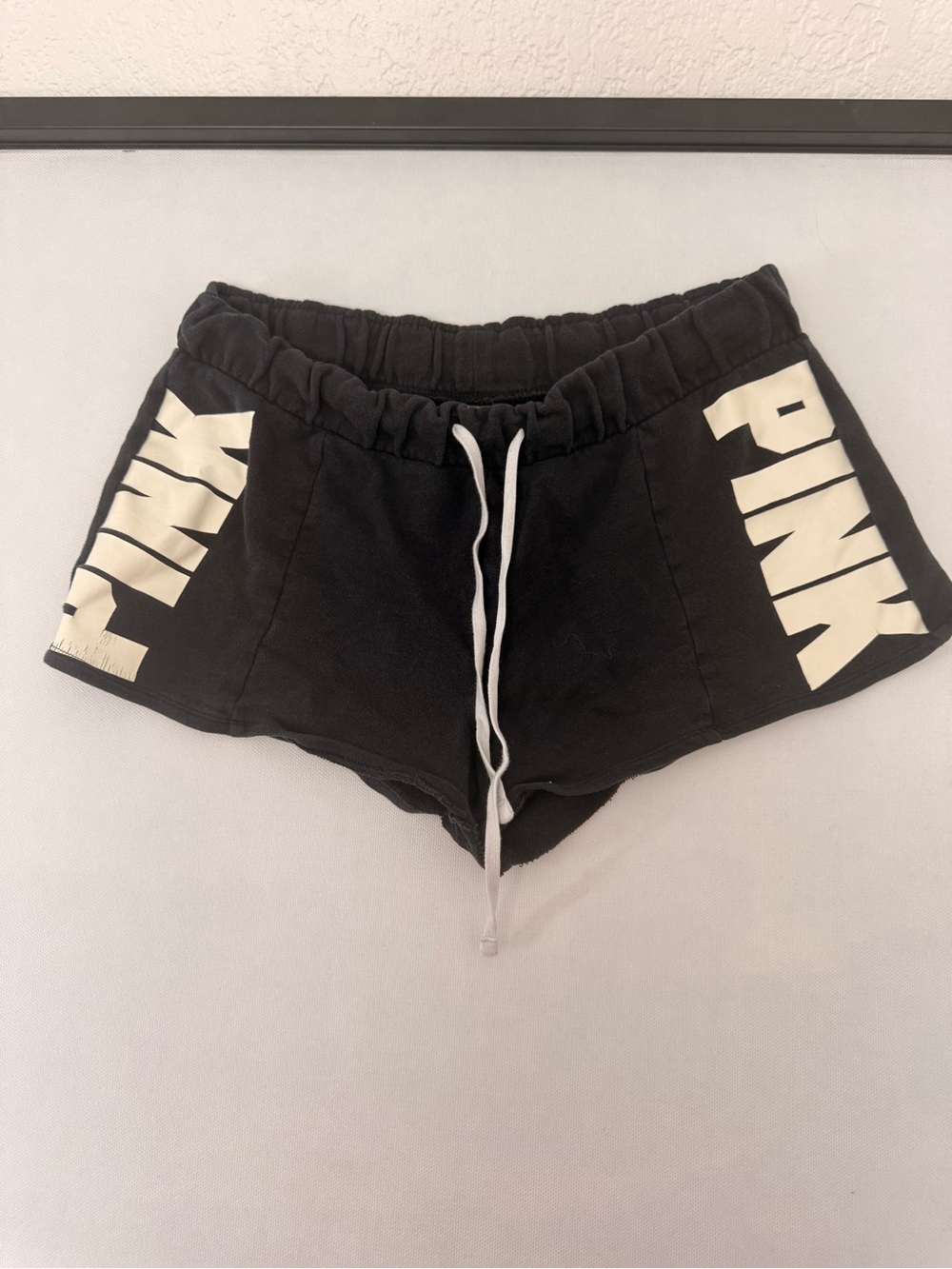 PINK Victoria's Secret Black Athletic Logo Shorts